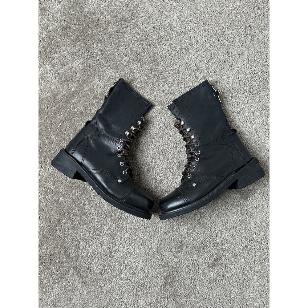 Vintage Mens Boots 90s Harley-Davidson Leather Y2K Streetwear, Size US 8.5-9‎